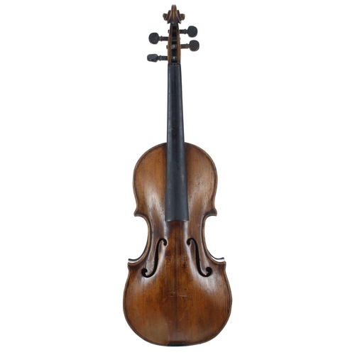 2478 - Interesting early violin of narrow proportions labelled Paulus Castello fecit, Genuae Anno 1774, the... 