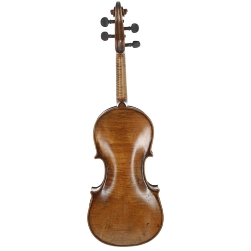 2478 - Interesting early violin of narrow proportions labelled Paulus Castello fecit, Genuae Anno 1774, the... 