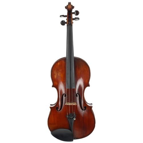 2479 - Violin of the Derazey School circa 1880 labelled Joseph Guarnerius..., the two piece back of faint m... 