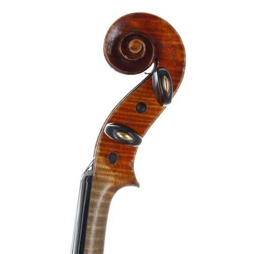 2479 - Violin of the Derazey School circa 1880 labelled Joseph Guarnerius..., the two piece back of faint m... 