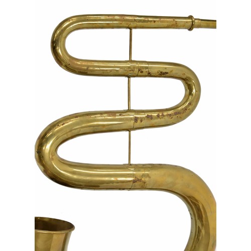 1813 - Interesting and very rare large serpent made of brass, with two brass keys and mouthpiece (fully res... 