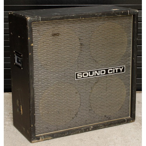 935 - 1970s Sound City 4 x 12 guitar amplifier speaker cabinet*Please note: Gardiner Houlgate do not guara... 