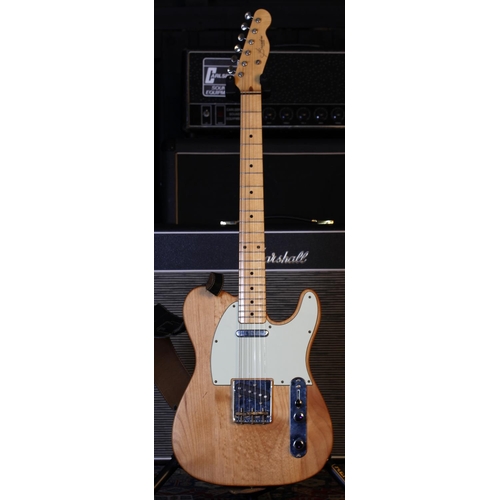 745 - Roberto Brandoni Custom T Type electric guitar, natural finish, with Stagg hard case... 