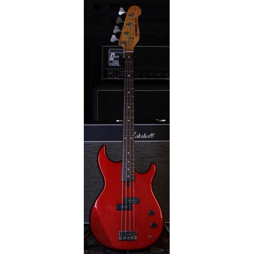 748 - Yamaha BB-300 bass guitar, made in Japan, circa 1983; Body: candy apple red finish, finish dings and... 