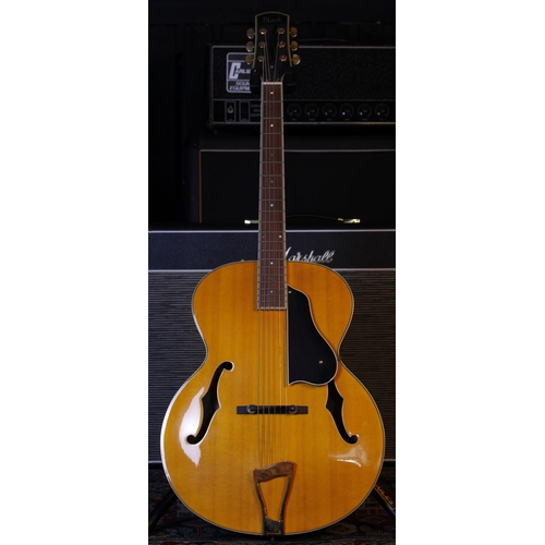 749 - 2007 Adam Black JA-10 archtop guitar; Body: natural quilted maple back with natural spruce top; Neck... 