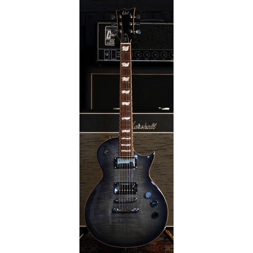 764 - 2012 LTD by ESP EC-256 electric guitar; Body: blue figured maple top upon blue back; Neck: good; Fre... 