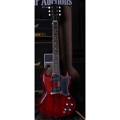 666 - Unbranded SG Special replica electric guitar; Body: cherry refinished SG type body; Neck: good; Fret... 