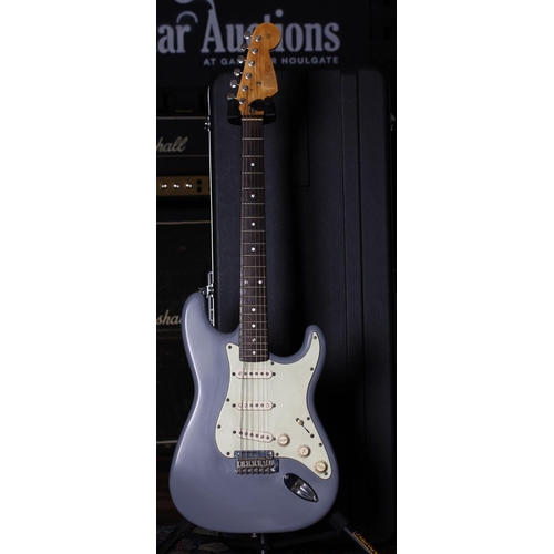 667 - Partscaster electric guitar comprising Squier and other parts; Body: grey refinished unknown body; N... 