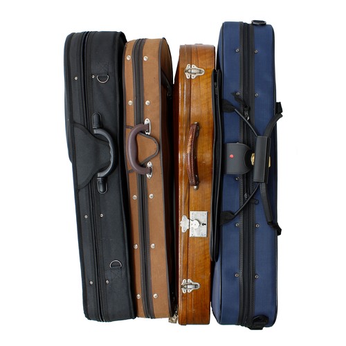 2068 - Good oblong violin case; also an old wooden violin case and two others (4)*This lot is subject to VA... 