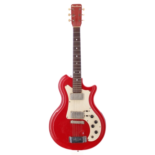 503 - Ray Majors - 1965 Airline Res-O-Glas three-quarter electric guitar, made in USA; Body: red finished ... 