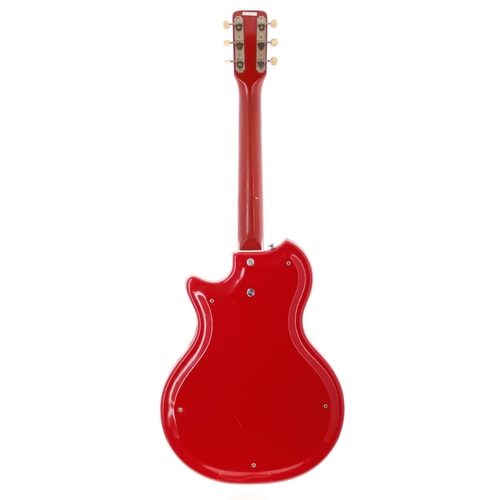 503 - Ray Majors - 1965 Airline Res-O-Glas three-quarter electric guitar, made in USA; Body: red finished ... 