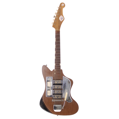 517 - Ray Majors - 1960s Teisco SD4L electric guitar, made in Japan; Body: Formica top and back customised... 