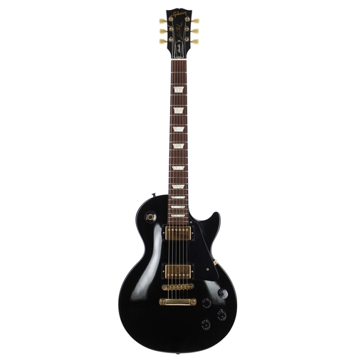 153 - 2008 Gibson Les Paul Studio electric guitar, made in USA; Body: black finish, light marks; Neck: goo... 