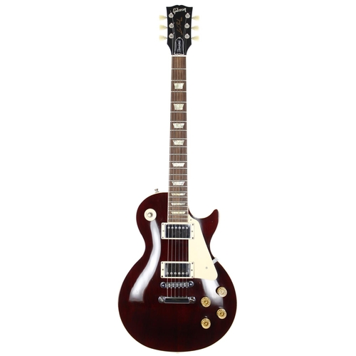 166 - 1993 Gibson Les Paul Standard electric guitar, made in USA; Body: wine red finish, heavy buckle blem... 