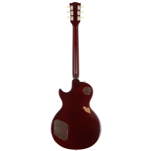 166 - 1993 Gibson Les Paul Standard electric guitar, made in USA; Body: wine red finish, heavy buckle blem... 