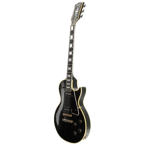 167 - 1956 Gibson Les Paul Custom electric guitar, made in USA; Body: black finish, areas of refinishing (... 