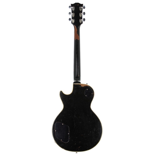 167 - 1956 Gibson Les Paul Custom electric guitar, made in USA; Body: black finish, areas of refinishing (... 