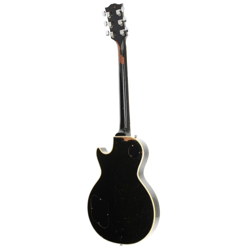 167 - 1956 Gibson Les Paul Custom electric guitar, made in USA; Body: black finish, areas of refinishing (... 