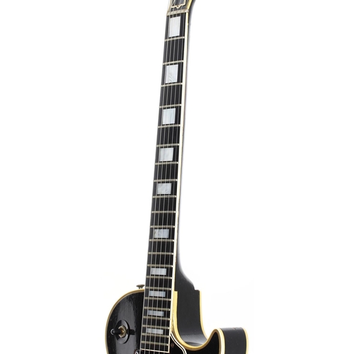 167 - 1956 Gibson Les Paul Custom electric guitar, made in USA; Body: black finish, areas of refinishing (... 