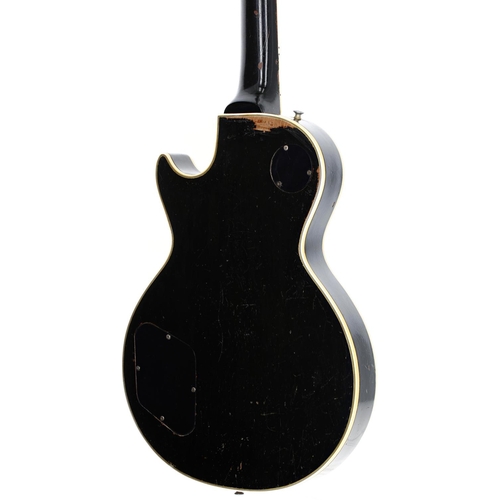 167 - 1956 Gibson Les Paul Custom electric guitar, made in USA; Body: black finish, areas of refinishing (... 