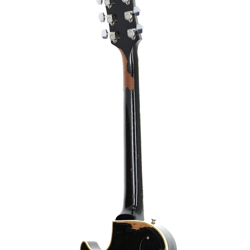 167 - 1956 Gibson Les Paul Custom electric guitar, made in USA; Body: black finish, areas of refinishing (... 