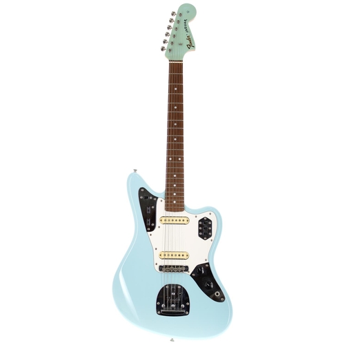 73 - Fender Jaguar electric guitar, crafted in Japan (2002-2004); Body: sonic blue finish with matching h... 