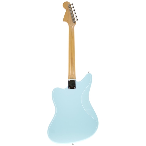 73 - Fender Jaguar electric guitar, crafted in Japan (2002-2004); Body: sonic blue finish with matching h... 