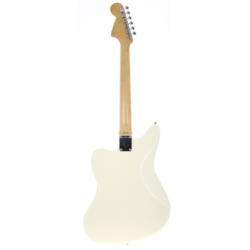 74 - Fender Jaguar electric guitar, made in Japan (1984 - 1987); Body: Olympic white finish, minor dings ... 