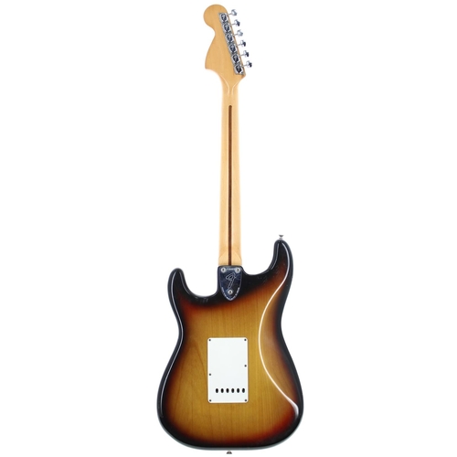 82 - Fender Stratocaster electric guitar, made in USA, circa 1975; Body: sunburst finish, fade to front, ... 