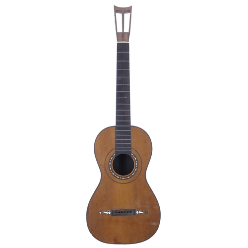 3509 - 19th century guitar of the Panormo School in need of restoration; Back and sides: rosewood, back par... 