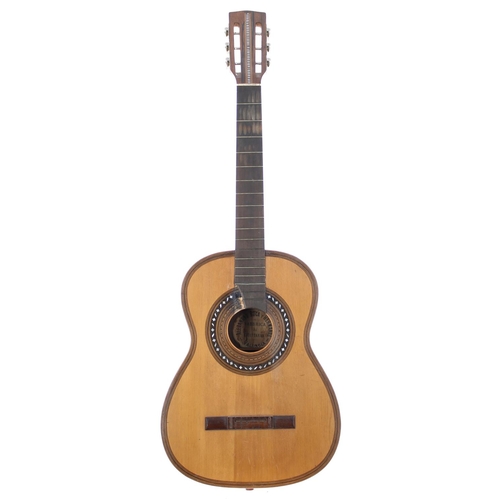 3526 - Antique classical guitar labelled Alejandro Roca y Hermanos; Back and sides: Brazilian rosewood, var... 