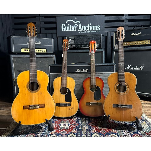 3533 - Four acoustic guitars to include a classical guitar labelled Rojos Carl, an early 20th century nylon... 