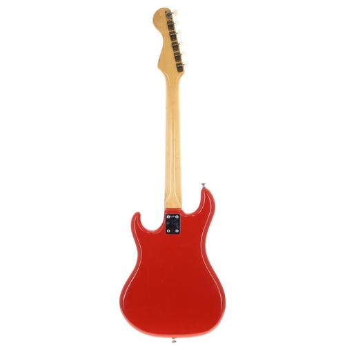 196 - 1960s Watkins Rapier 22 electric guitar, made in England; Body: Fiesta red refinish, surface scratch... 