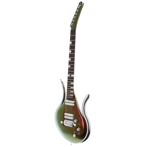 331 - Gus G1 Midi electric guitar, made in England; Body: copper green metallic finish with chrome bar sur... 