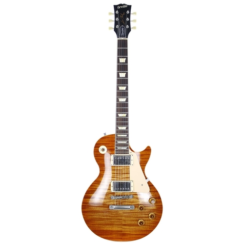 376 - 1990s Orville Les Paul Standard electric guitar, made in Japan; Body: amber figured maple top upon c... 