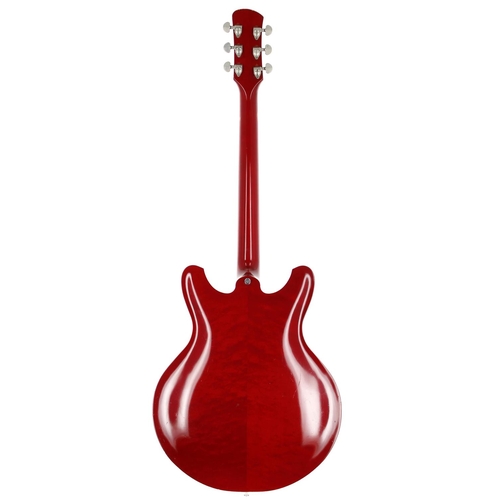 378 - Early 1970s Yamaha SA-30 semi-hollow body electric guitar, made in Japan; Body: cherry red finish, s... 