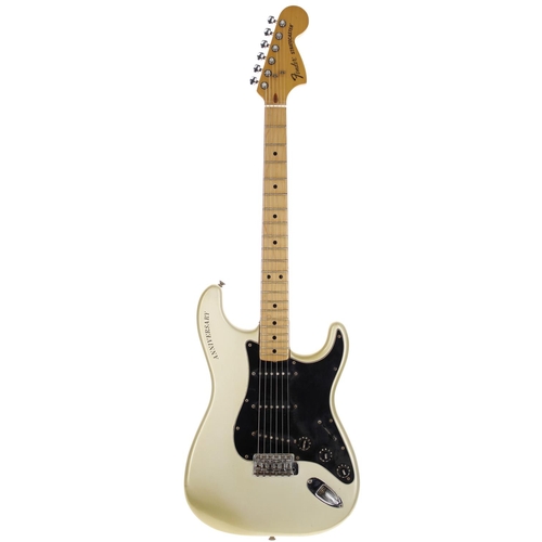 76 - 1979 Fender 25th Silver Anniversary Stratocaster electric guitar, made in USA; Body: metallic silver... 