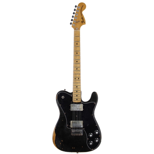 88 - Fender Telecaster Deluxe, made in USA, circa 1974; Body: black finish, heavy wear including heavy bu... 