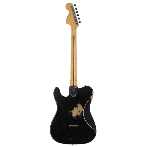 88 - Fender Telecaster Deluxe, made in USA, circa 1974; Body: black finish, heavy wear including heavy bu... 