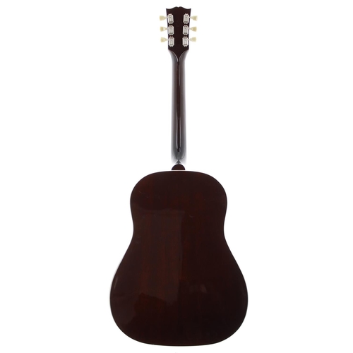 145 - 1991 Gibson J-45 acoustic guitar, made in USA; Body: sunburst finish top upon mahogany back and side... 