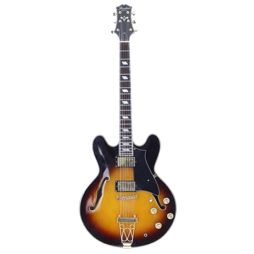 310 - 2007 Peerless Renaissance semi-hollow body electric guitar, made in Korea; Body: sunburst finish, a ... 