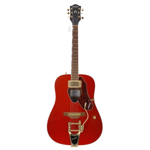 345 - 2013 Gretsch G-5034TFT Rancher Bigsby electro-acoustic guitar; Body: orange finish, minor buckle mar... 