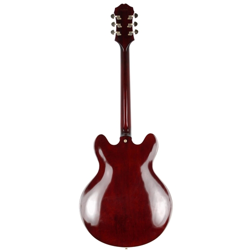 346 - 1983 Epiphone Sheraton semi-hollow body electric guitar, made in Japan; Body: wine red finish, a few... 