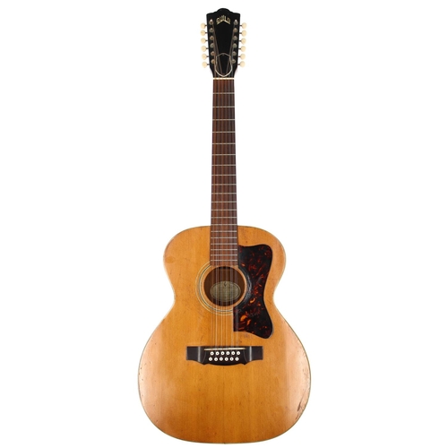 347 - 1964 Guild F-212 twelve string acoustic guitar, made in USA; Back and sides: mahogany, many blemishe... 