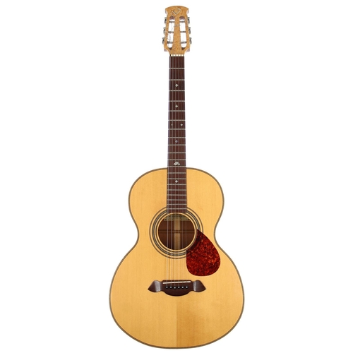 352 - 1997 David R Wright Herringbone P25 small bodied acoustic guitar, made in Devon, England; Back and s... 