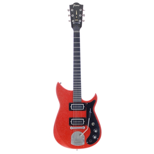 381 - 1972 Framus BL-7 electric guitar, made in Germany; Body: red gold flake sparkle, a few blemishes to ... 