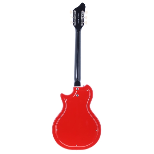 393 - 2016 Supro 1572 Belmont electric guitar, made in China; Body: red finish; Neck: good; Fretboard: ros... 