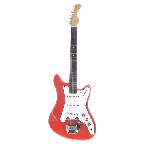 396 - 1960s Vox Consort electric guitar, made in England; Body: Fiesta red finish, surface scratches and d... 