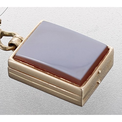 343 - Unusual gold and enamel playing card locket pendant, of rectangular form with the the front panel de... 