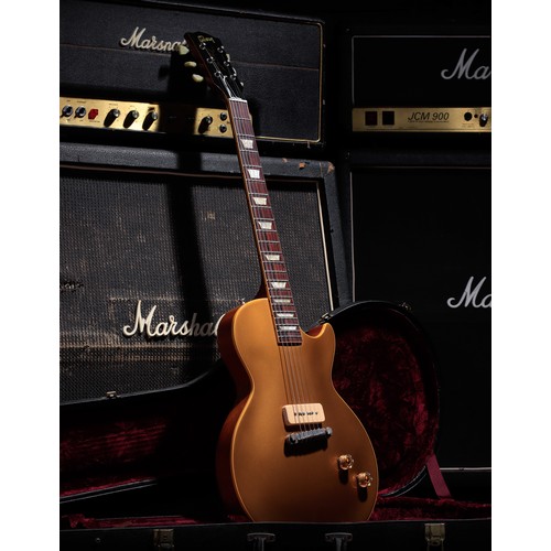 Eric Clapton - custom ordered 2005 Gibson Custom R4 Les Paul electric guitar, made in USA, ser. no. 45042, gold finish with single bridge pickup, with original hardcase, certificate and copy of the Gibson Custom order form
